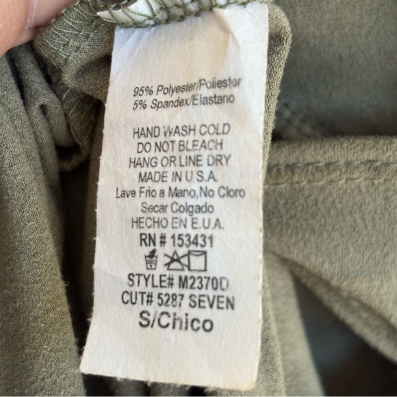 Midi Dress Sage Green Smooth Faux Suede, V-neckline,Criss-Cross Back Size: Small - Picture 3 of 4